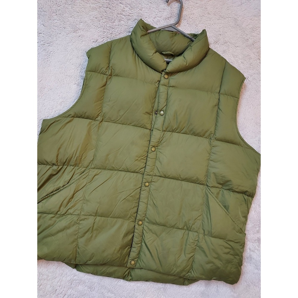 Lands‎ End Vest Mens 2XL XXL Down Puffer Jacket Quilted Insulated Pockets Green